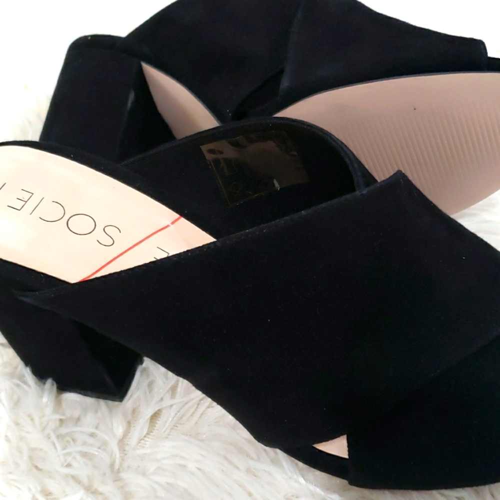 NWOT Sole Society Luella Black Thick Heel Mule - Picture 6 of 7